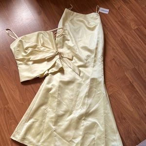Bridesmaid dress yellow color